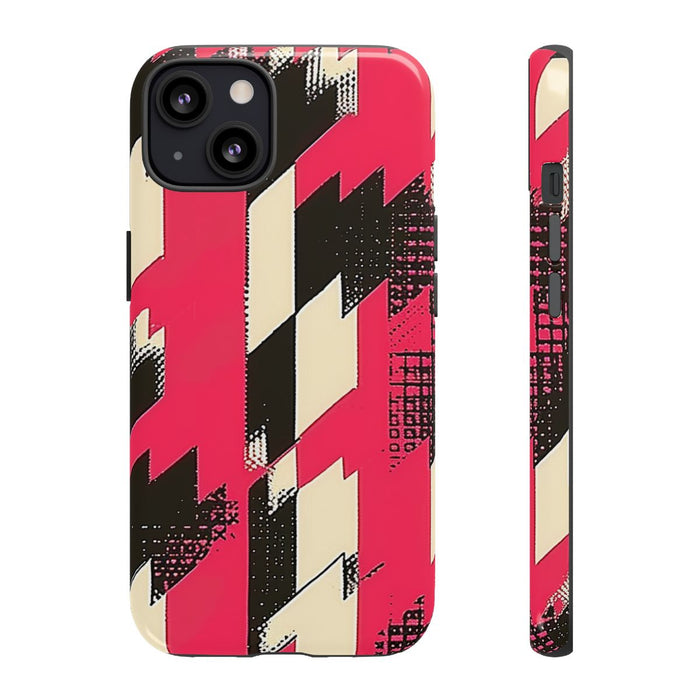 Roze en Zwart Pied-de-Poule Patroon