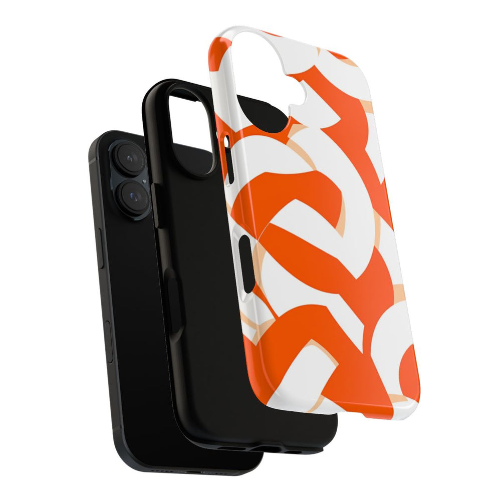 Oranje en Wit Geometrisch Patroon
