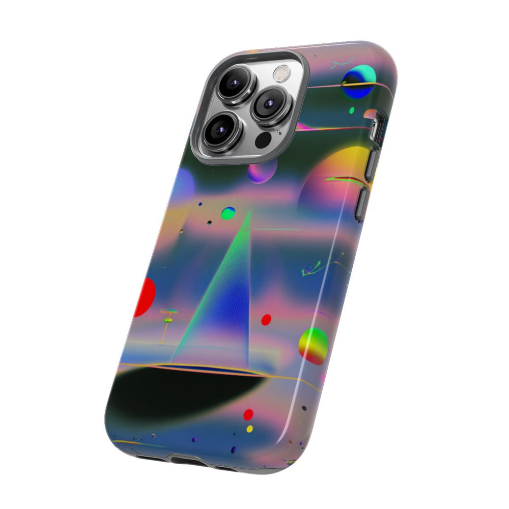 Kleurrijke Geometrische Bollen en Piramide Abstract