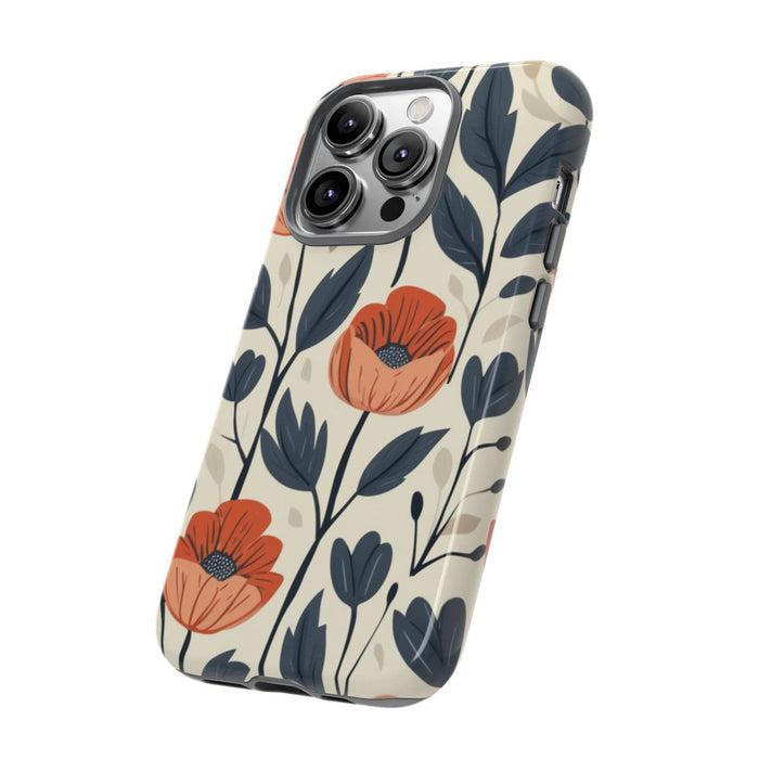 Oranje en Blauwe Bloemenpatroon