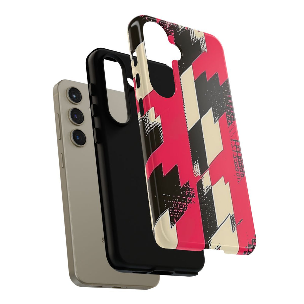 Roze en Zwart Pied-de-Poule Patroon