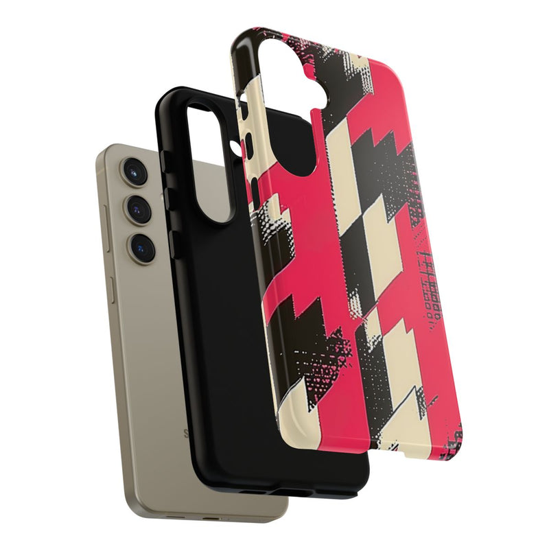Roze en Zwart Pied-de-Poule Patroon
