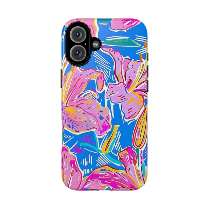 Felroze en Gele Bloemenprint