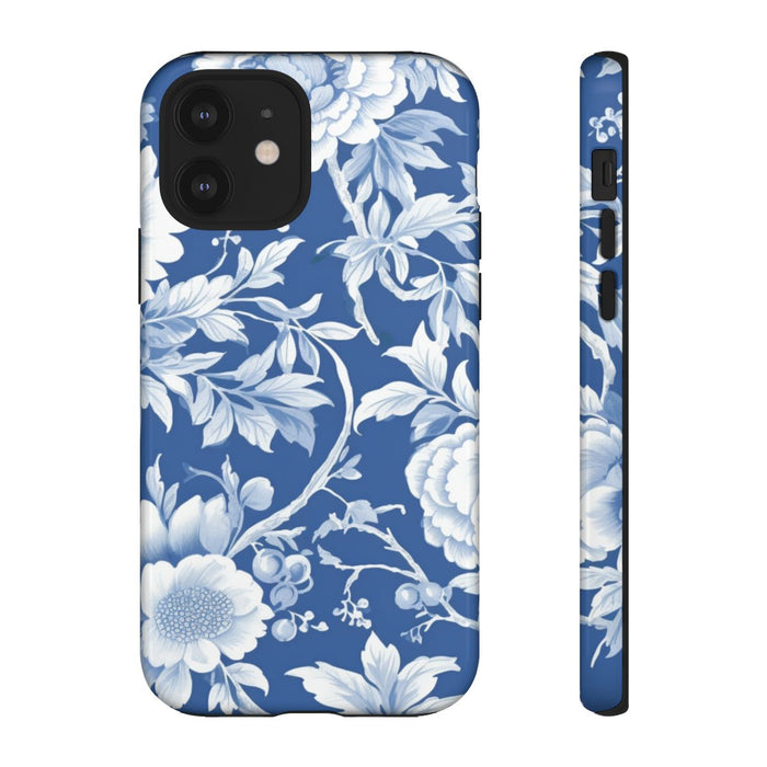 Blauw-Wit Bloemenpatroon