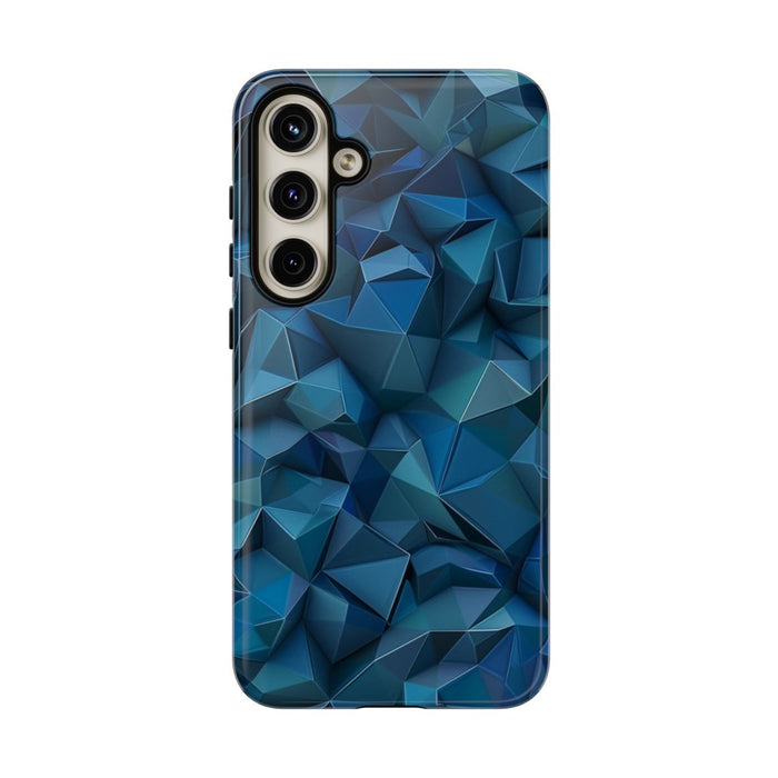 Diepblauw Geometrisch Polygonenpatroon