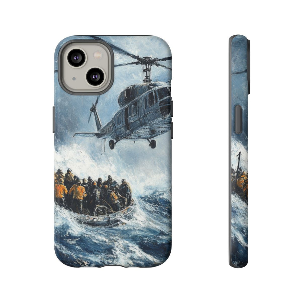 Helikopterredding op Zee Olieverfschilderij