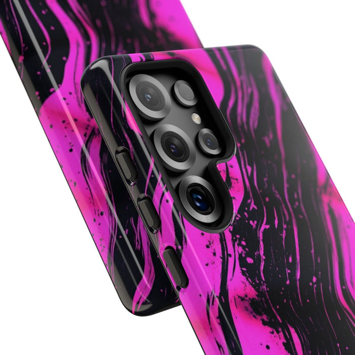 Neonroze en Zwart Abstract Patroon