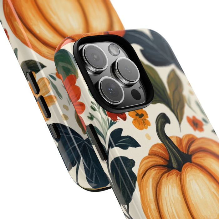 Herfst Pompoen en Bloemenpatroon