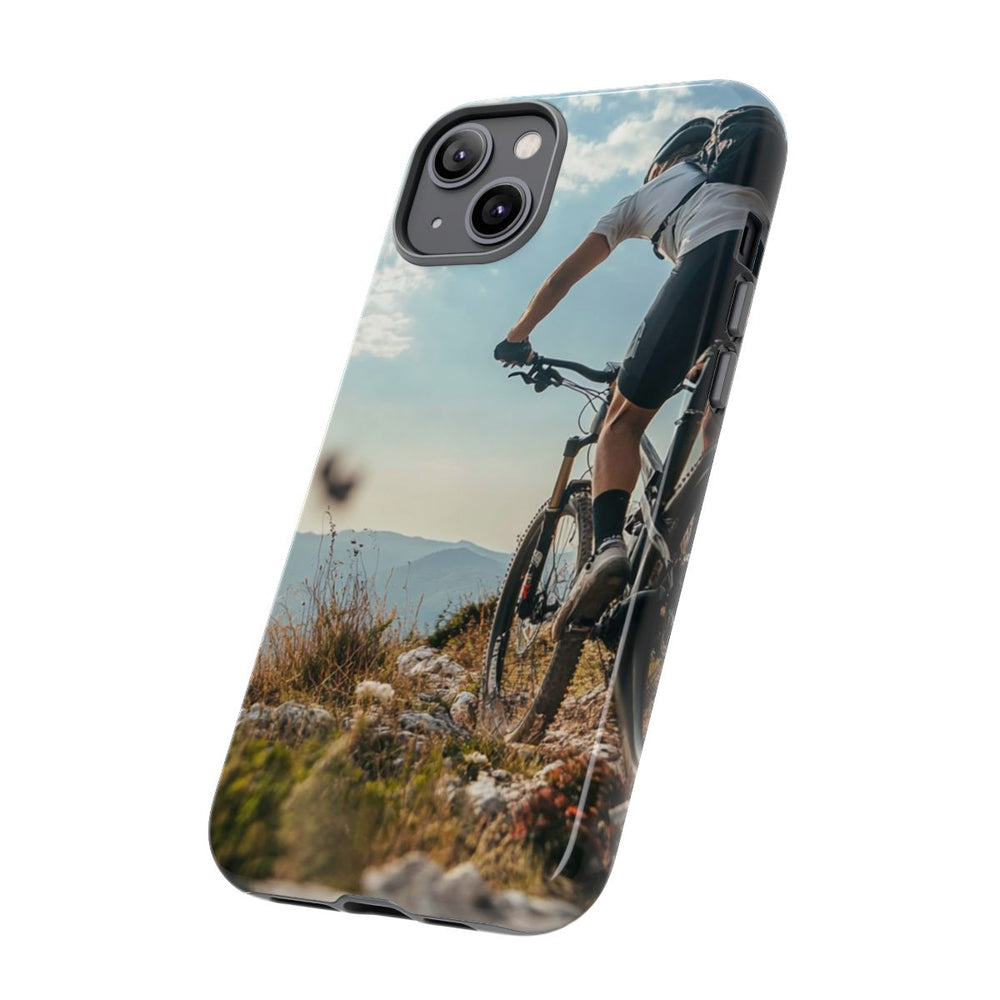 Mountainbiker op Rotsachtig Pad