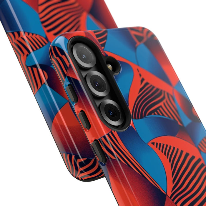 Levendig Rood-Blauw Abstract Patroon