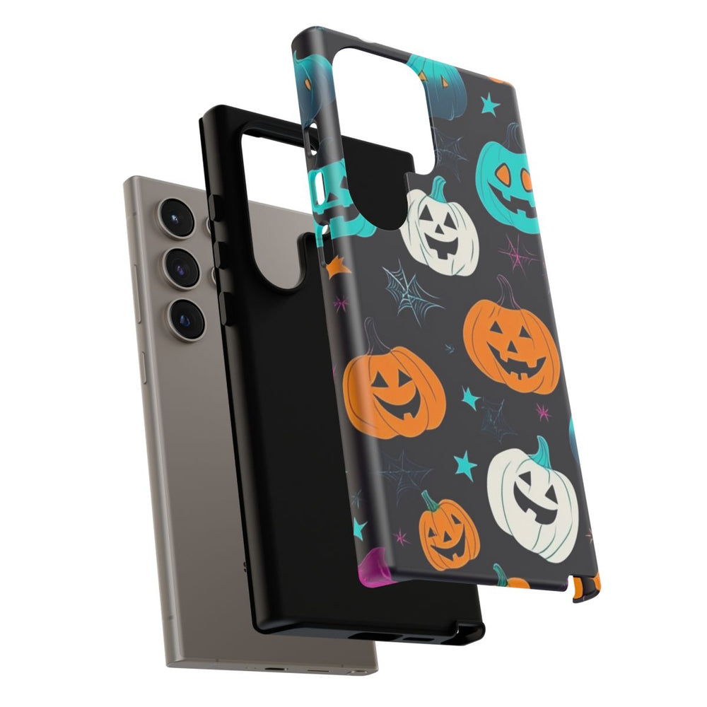 Vrolijk Gekleurde Halloween Pompoenen Patroon