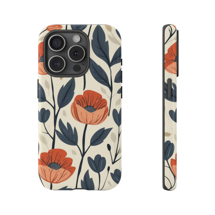 Oranje en Blauwe Bloemenpatroon