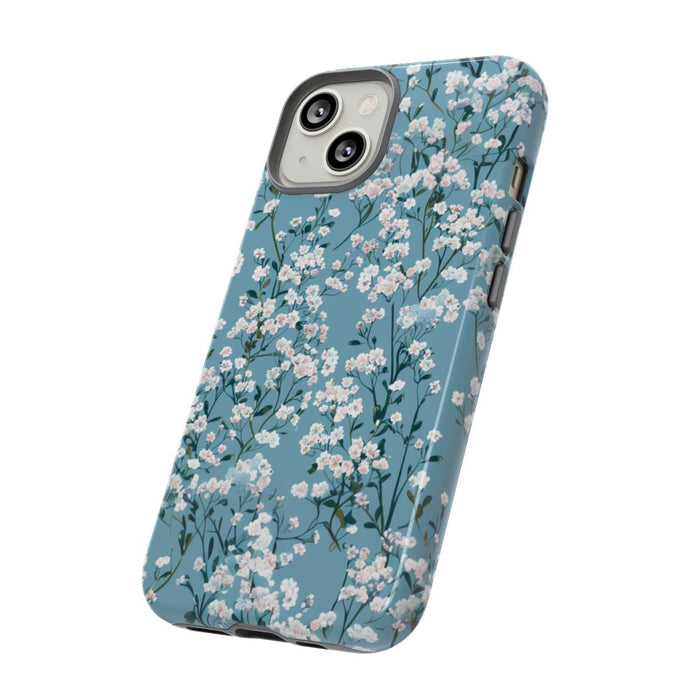 Luchtige Witte Gipskruid Bloemen op Zachtblauwe Achtergrond