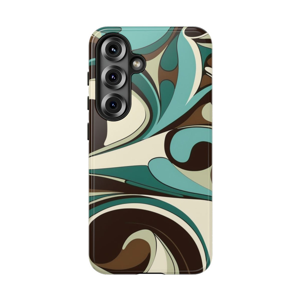 Abstracte Swirl in Teal en Bruin
