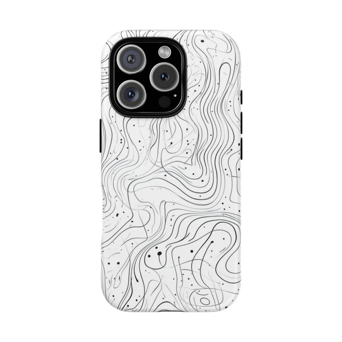 Abstract Zwart-Wit Golvend Lijnenpatroon