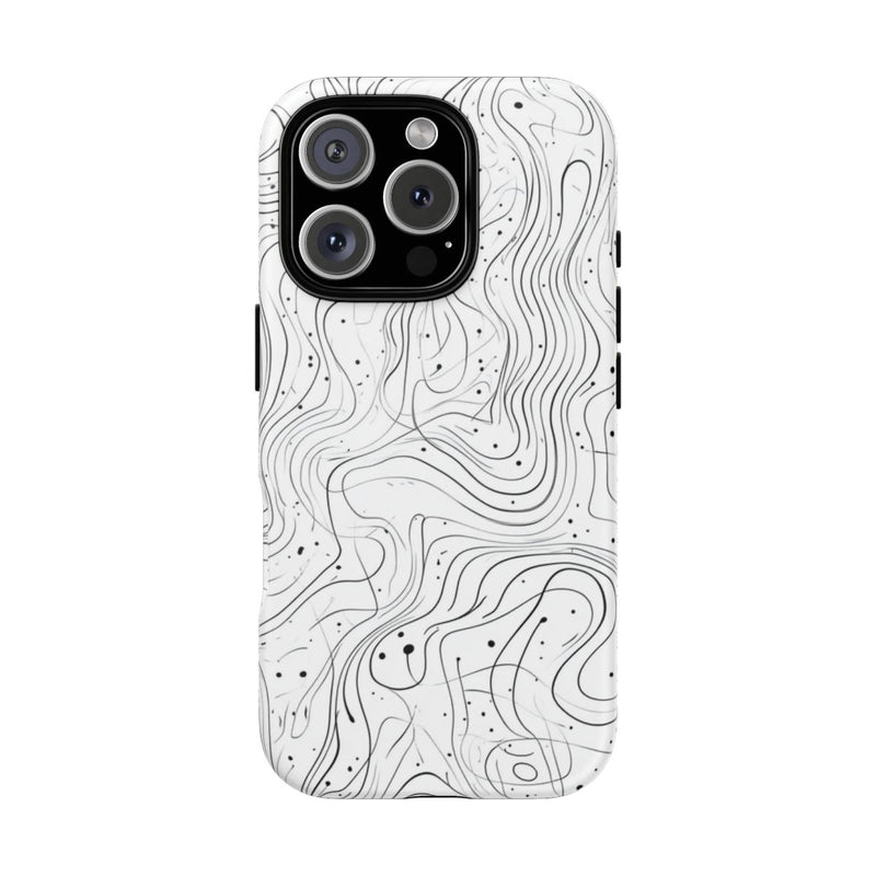 Abstract Zwart-Wit Golvend Lijnenpatroon