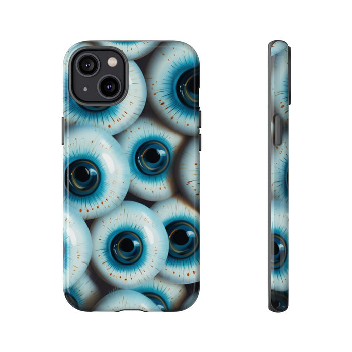 Glanzend Hoesje met Blauw Oogpatroon