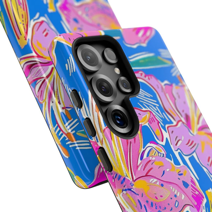 Felroze en Gele Bloemenprint