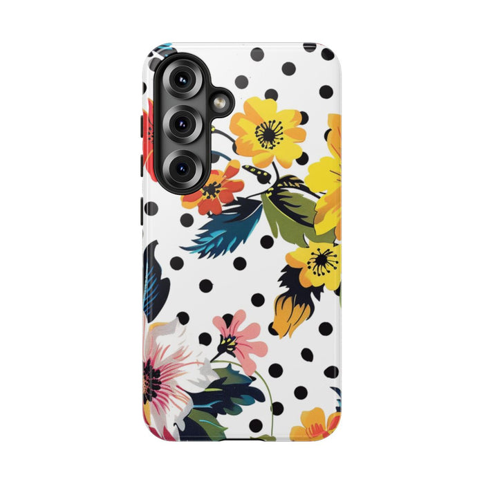 Kleurrijk Bloemenpatroon met Polkadots