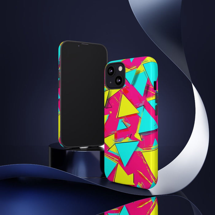 Neon Driehoeken Abstract Patroon