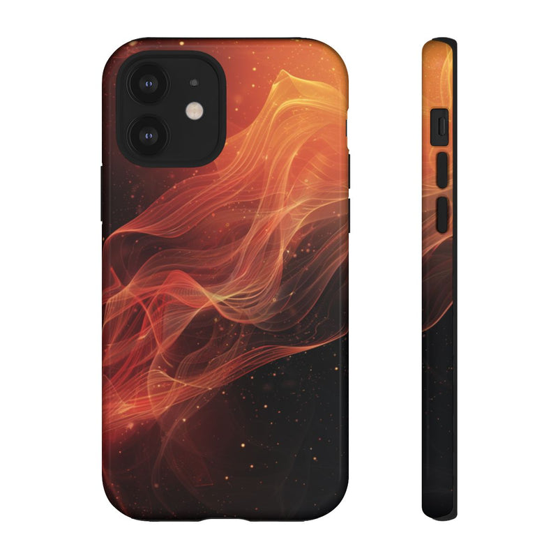 Abstracte Golvende Oranje en Rode Lijnen