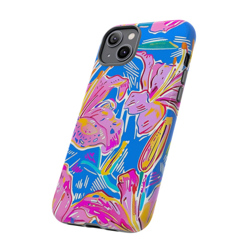 Felroze en Gele Bloemenprint