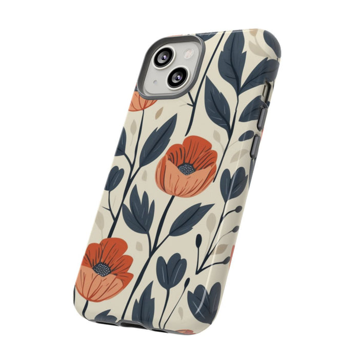 Oranje en Blauwe Bloemenpatroon