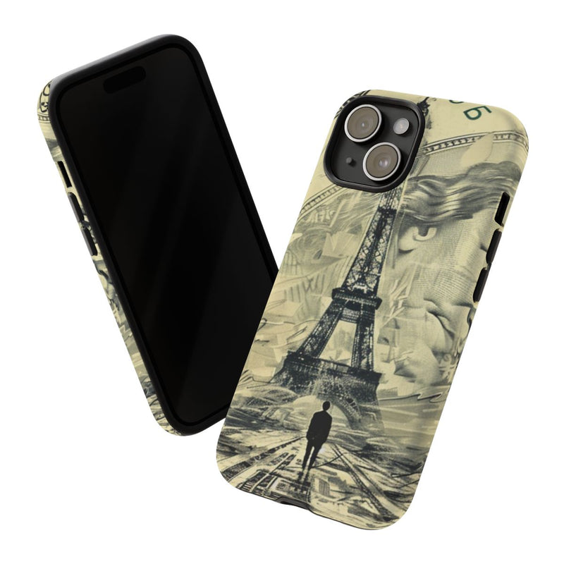 Surrealistische Eiffeltoren op Dollarbiljet Illustratie