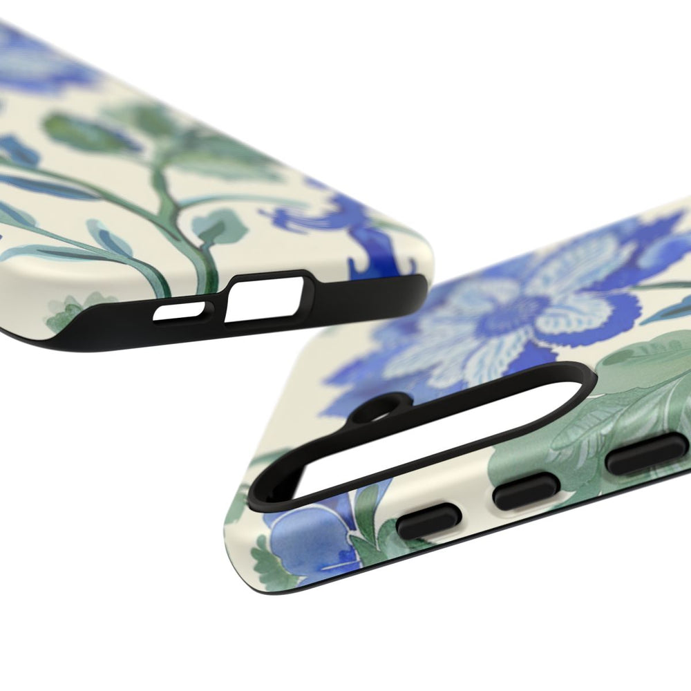 Blauw Waterverf Bloemenpatroon