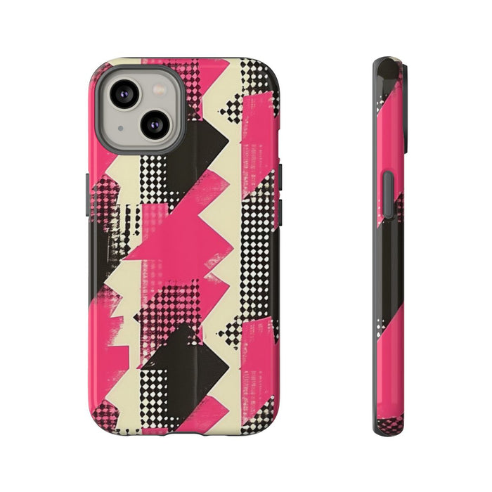 Roze en Zwart Abstract Geometrisch Patroon