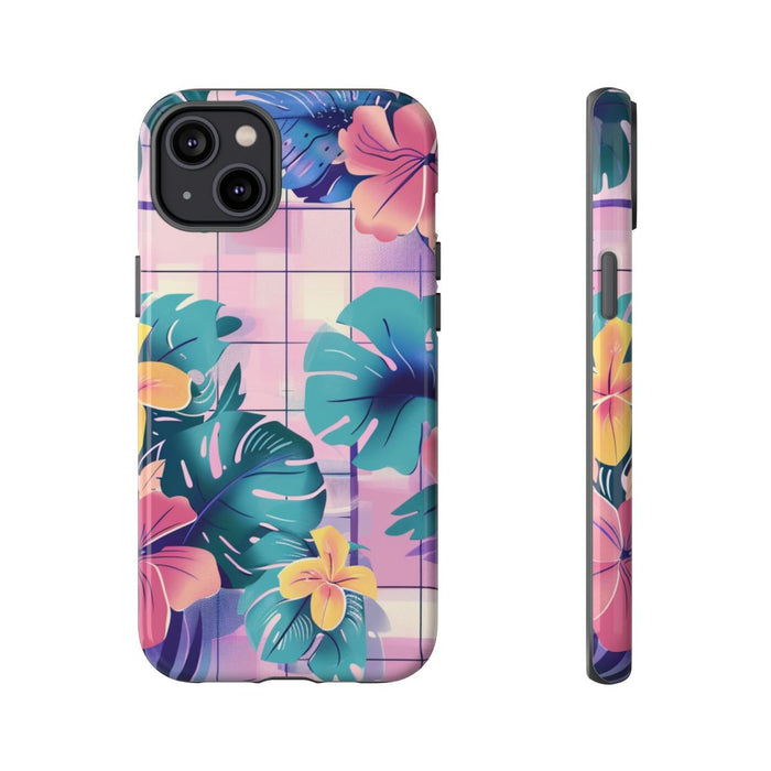 Tropisch Bloemenpatroon met Roze en Gele Bloemen