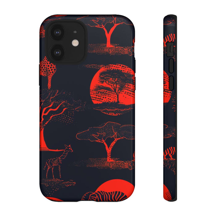 Rood Neon Afrikaans Dierenpatroon