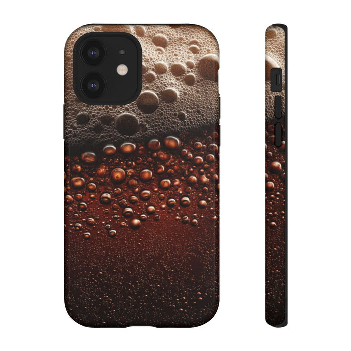 Close-Up Donkerbruine Bier Schuimtextuur