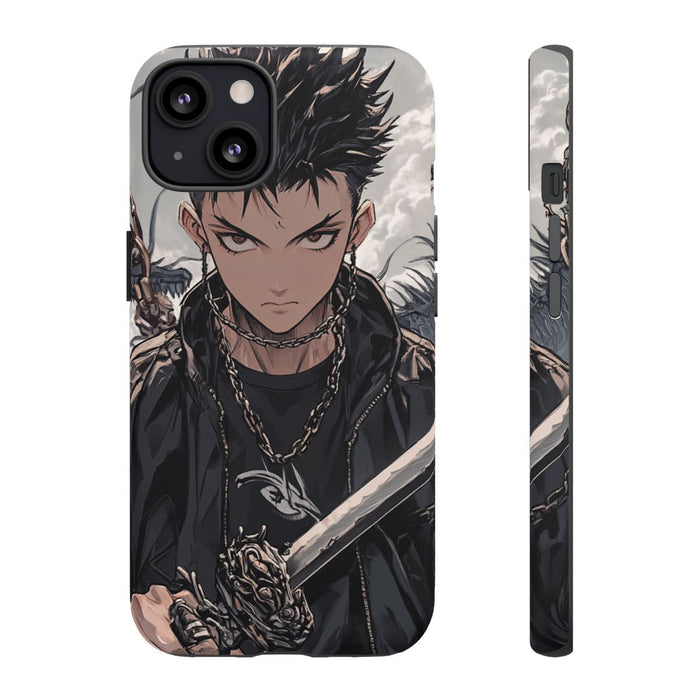 Stoere Anime Strijder met Kettingen en Draak