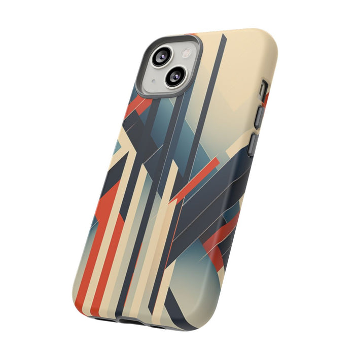 Geometrisch Abstracte Lijnen in Oranje en Blauw