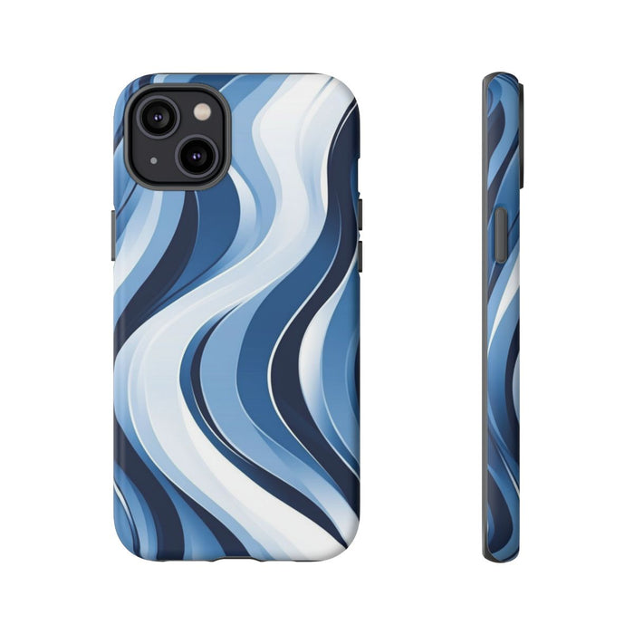 Modern Blauw Golfpatroon