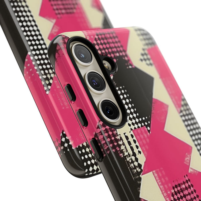 Roze en Zwart Abstract Geometrisch Patroon