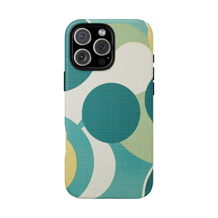 Retro Patroon met Blauwe en Gele Cirkels