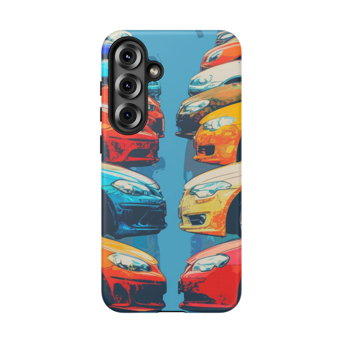 Kleurrijke Moderne Auto's in Lijntekening