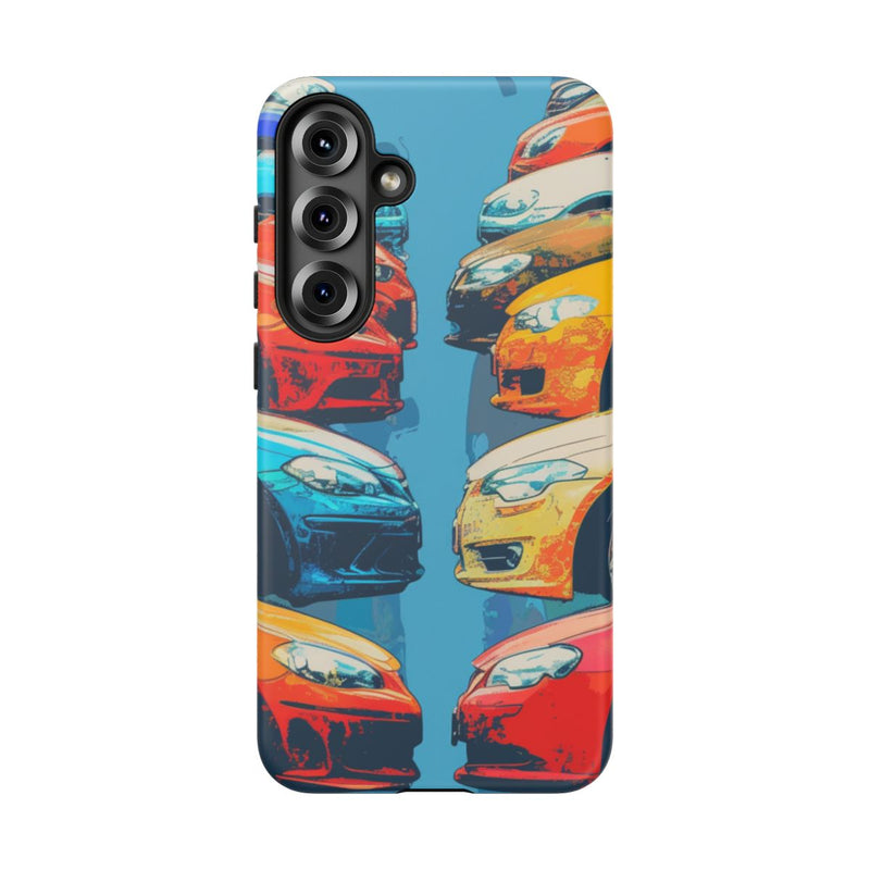 Kleurrijke Moderne Auto's in Lijntekening