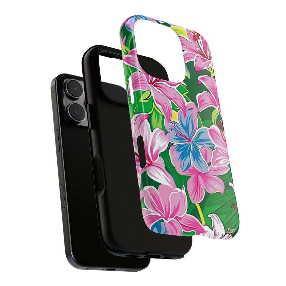 Roze en Blauwe Bloemenprint