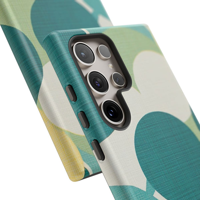 Retro Patroon met Blauwe en Gele Cirkels