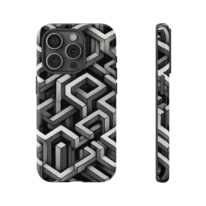 Monochrome Geometrisch Optisch Illusiepatroon