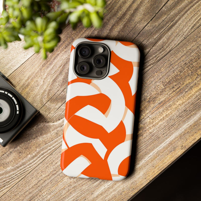 Oranje en Wit Geometrisch Patroon