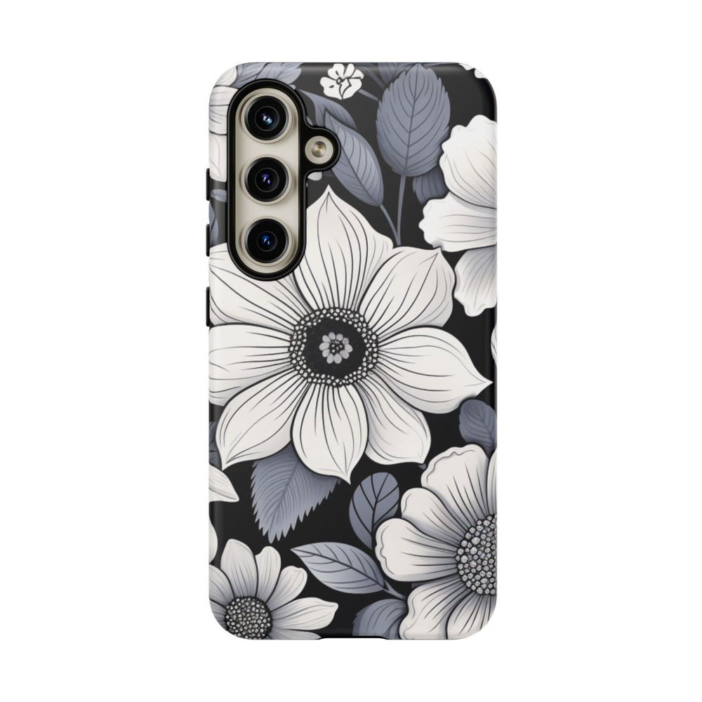 Zwart-Wit Bloemenpatroon