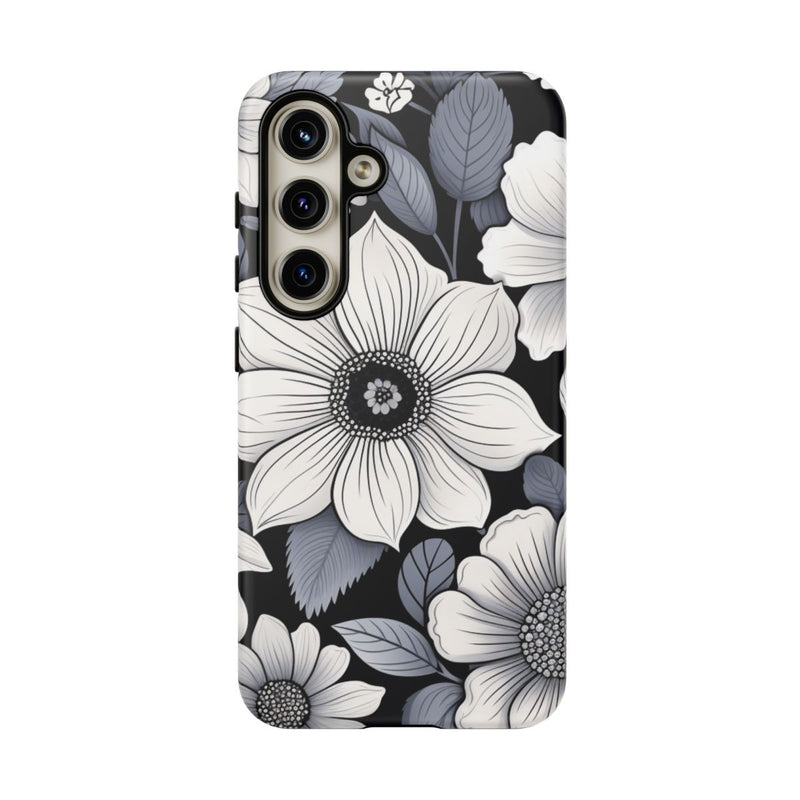 Zwart-Wit Bloemenpatroon