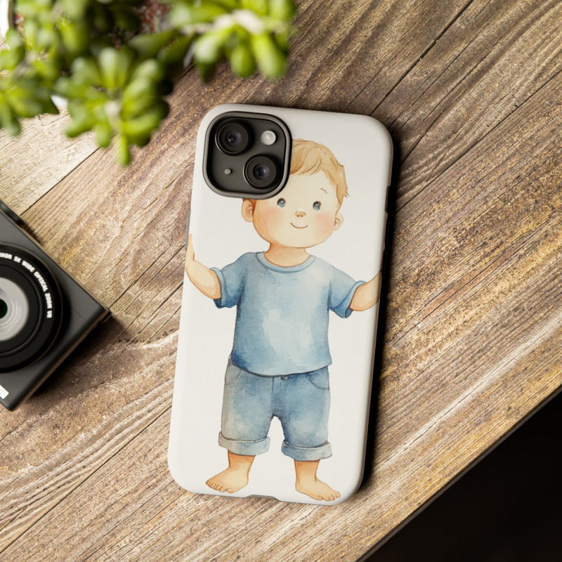 Aquarel Babyjongen met Opgeheven Armen
