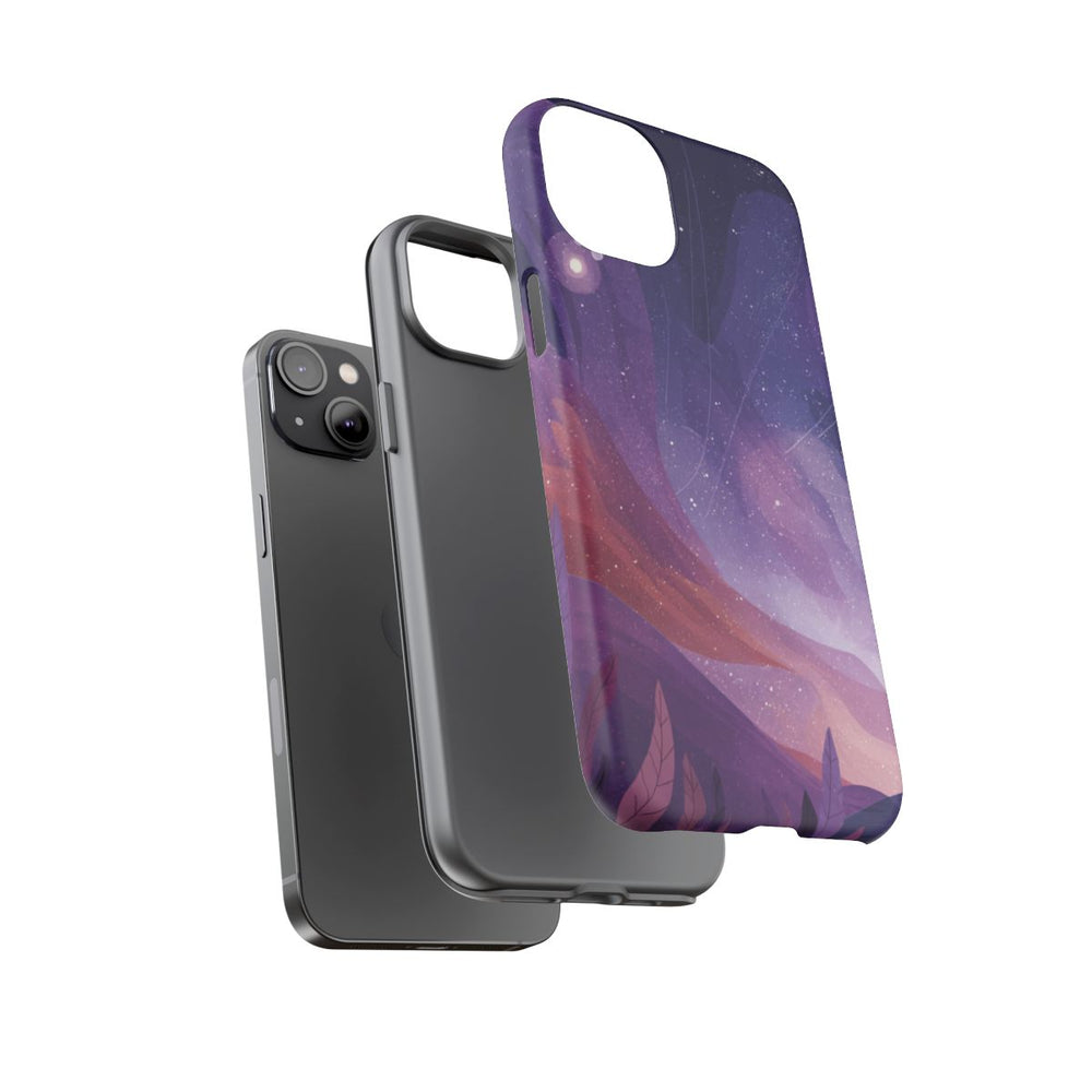 Silhouet van Sterrenkijker op Buitenaards Landschap