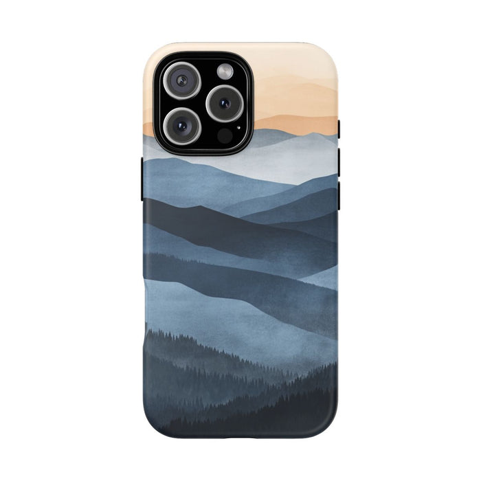 Gelaagd Berglandschap in Blauwe en Beige Tinten