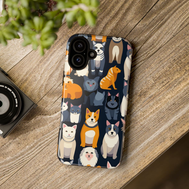 Kleurrijk Katten- en Hondenpatroon in Aantrekkelijke Kleuren